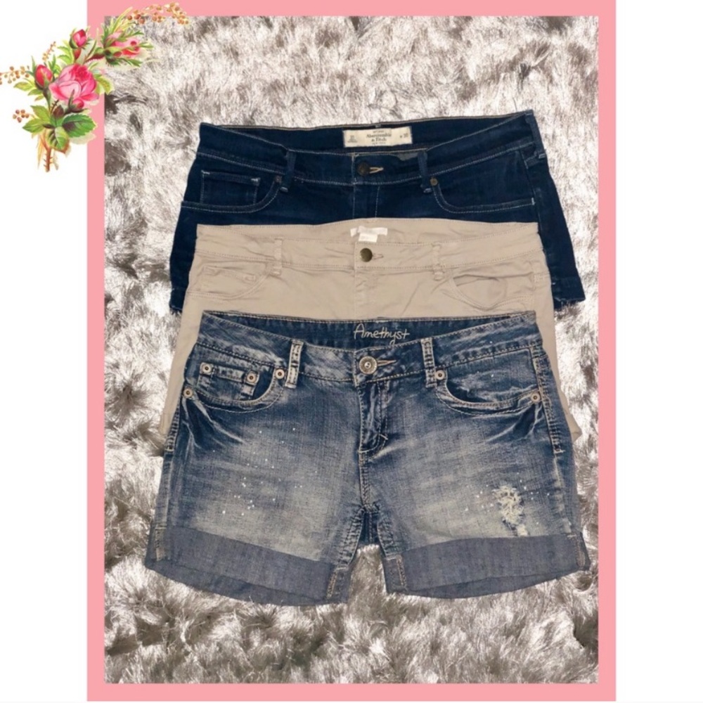X3 Abercrombie & Fitch H&M Amethyst Shorts Bundle